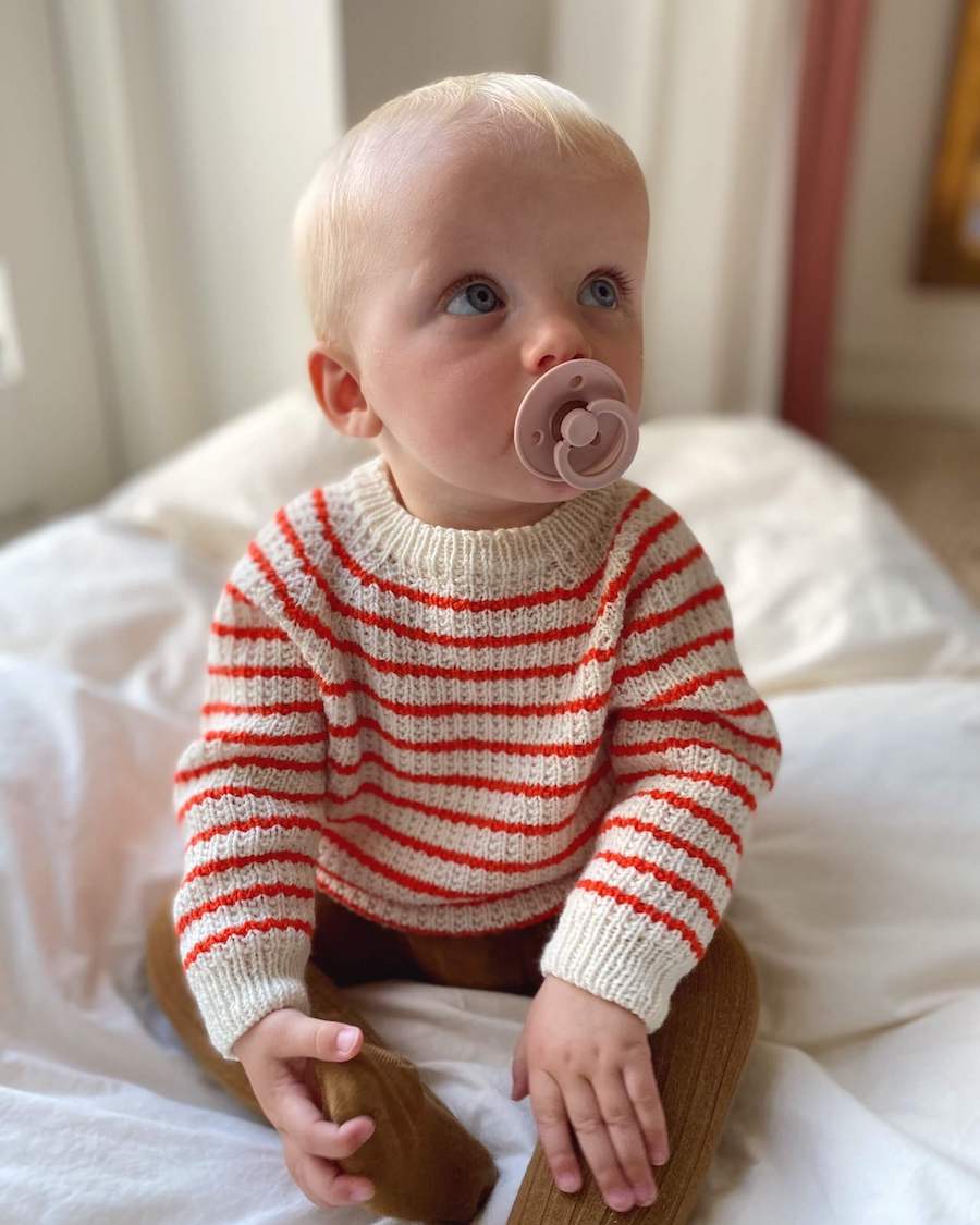 PetiteKnit Friday Sweater Baby (28 m pärlresår st 3) - 6