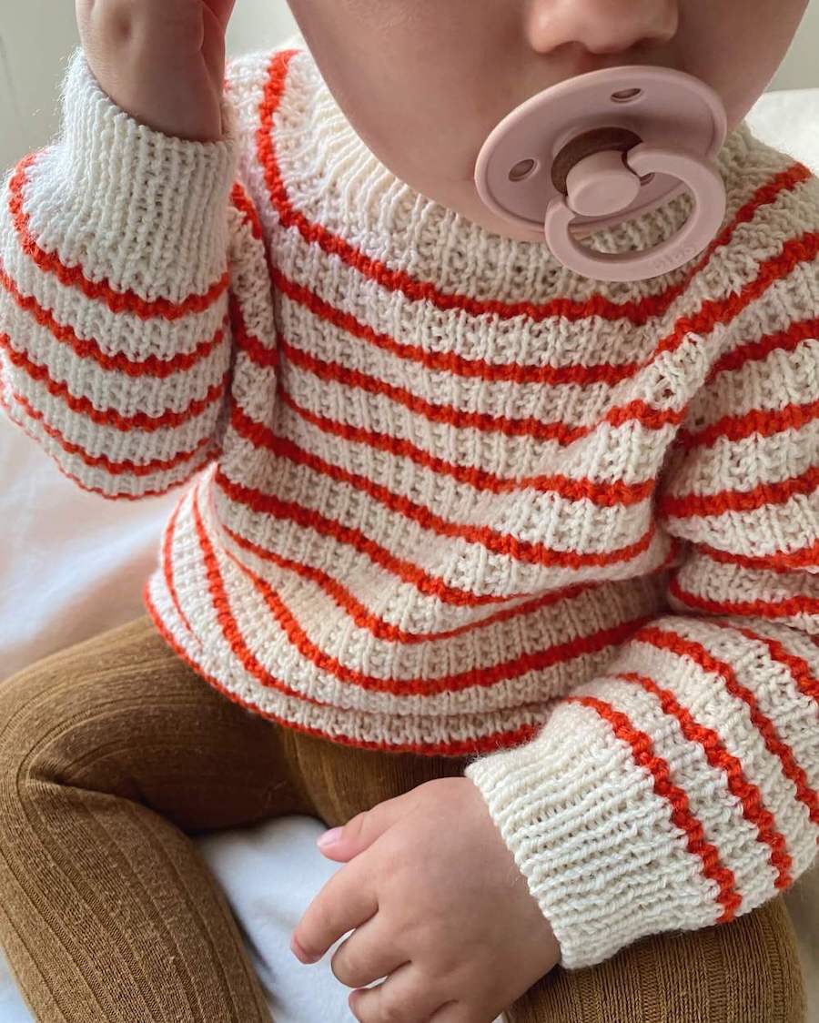 PetiteKnit Friday Sweater Baby (28 m pärlresår st 3) - 4