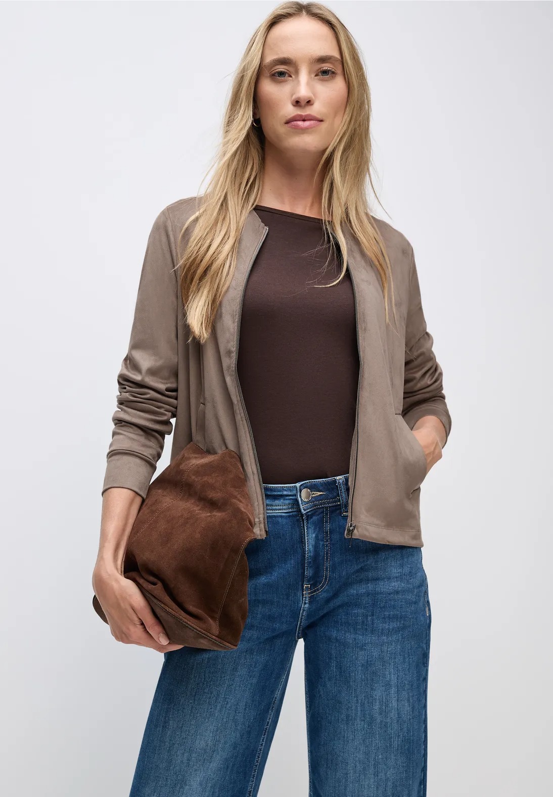 Velour Jacket w. Pockets - Street One