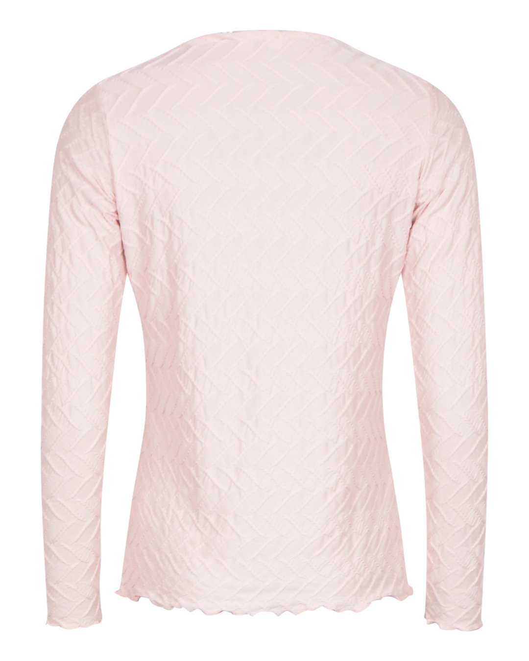Topp båtringad strukturmönstrad rosa - 2