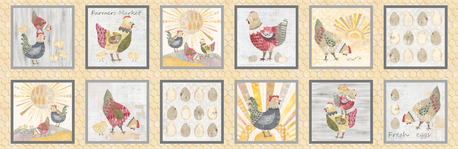 Tyg - Chicken Blocks / Bilder - "Chicken Scratch"