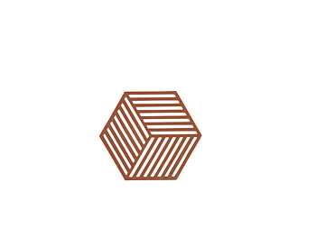 Zone Denmark Hexagon Grytunderlägg 16 x 14 x 0,9 cm Terracotta