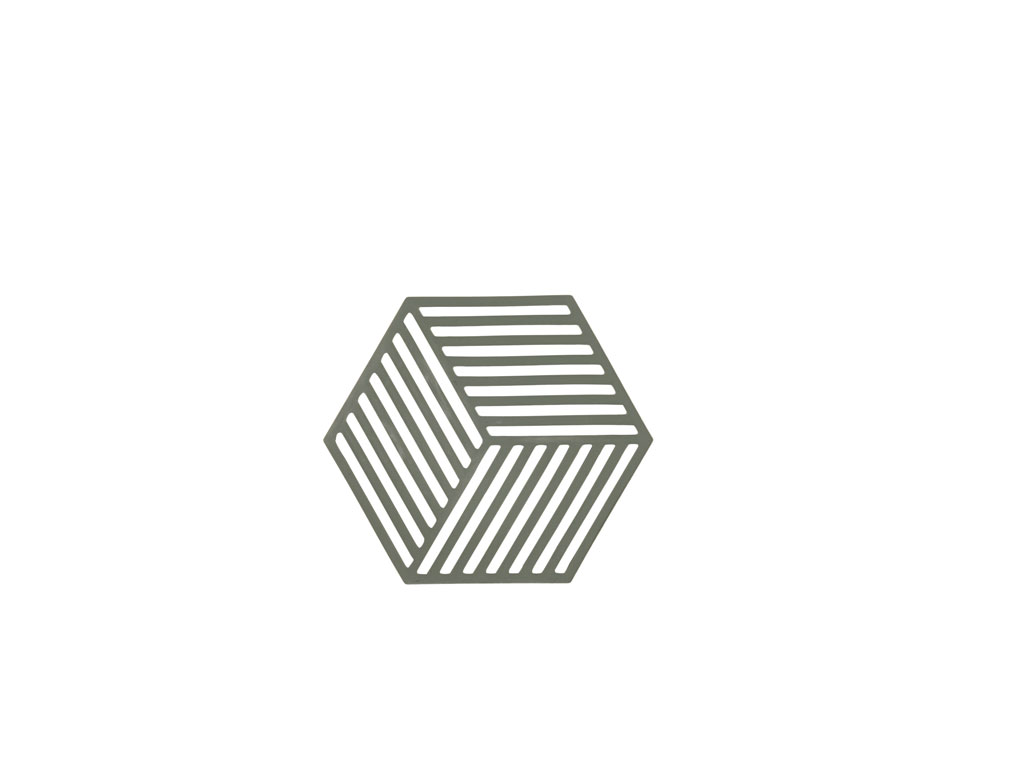 Zone Denmark Hexagon Grytunderlägg 16 x 14 x 0,9 cm Olive green