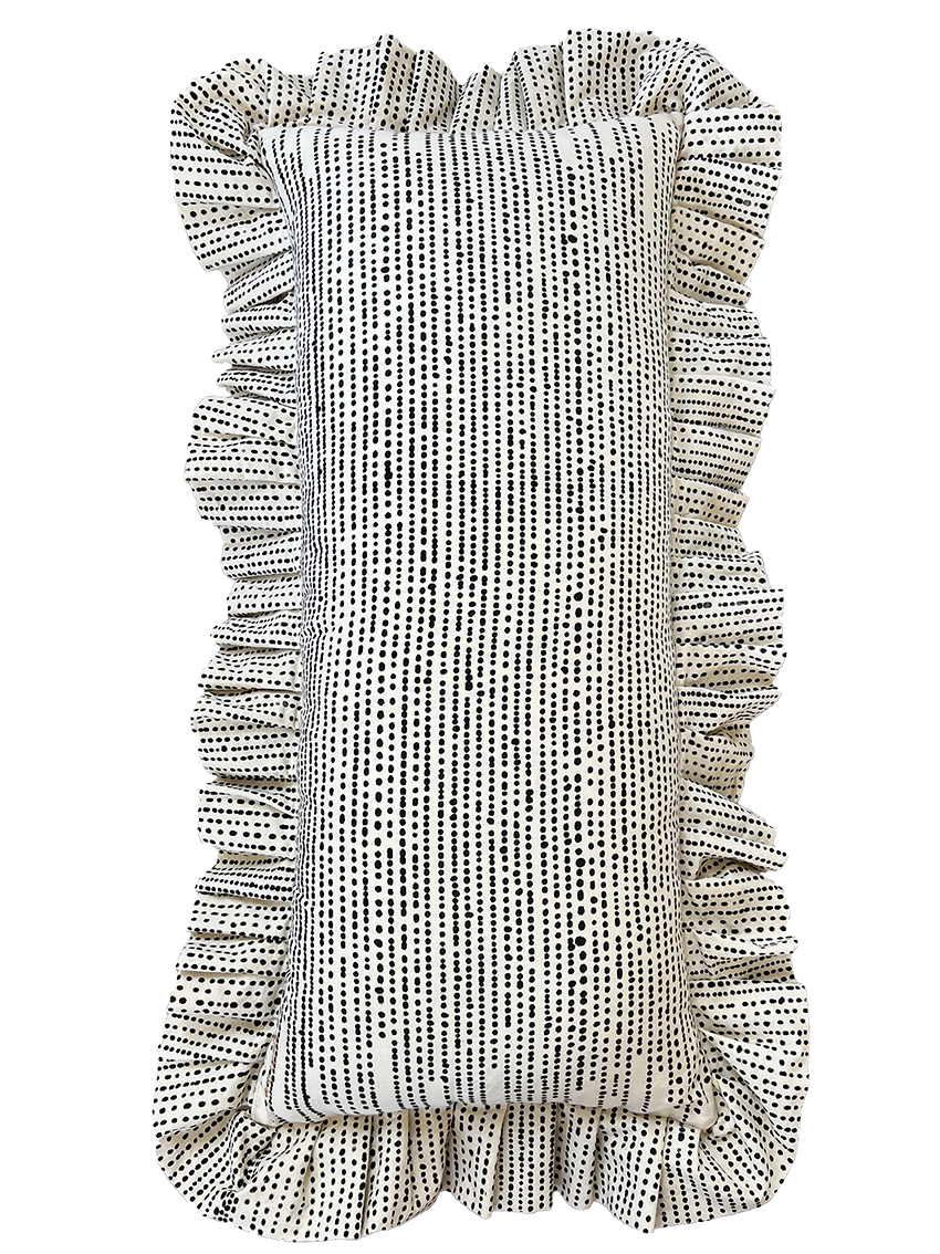 Volangkudde Mini Dot natur/svart 35x85