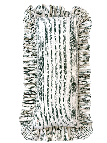 Volangkudde Mini Dot natur/grön 35x85