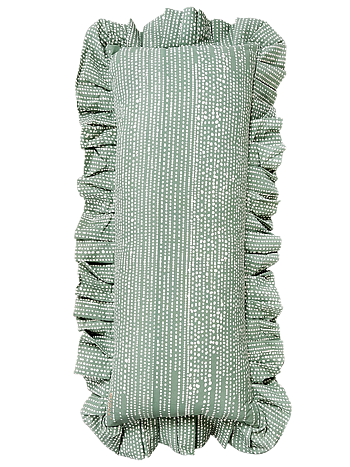 Volangkudde Mini Dot grön/natur 35x85