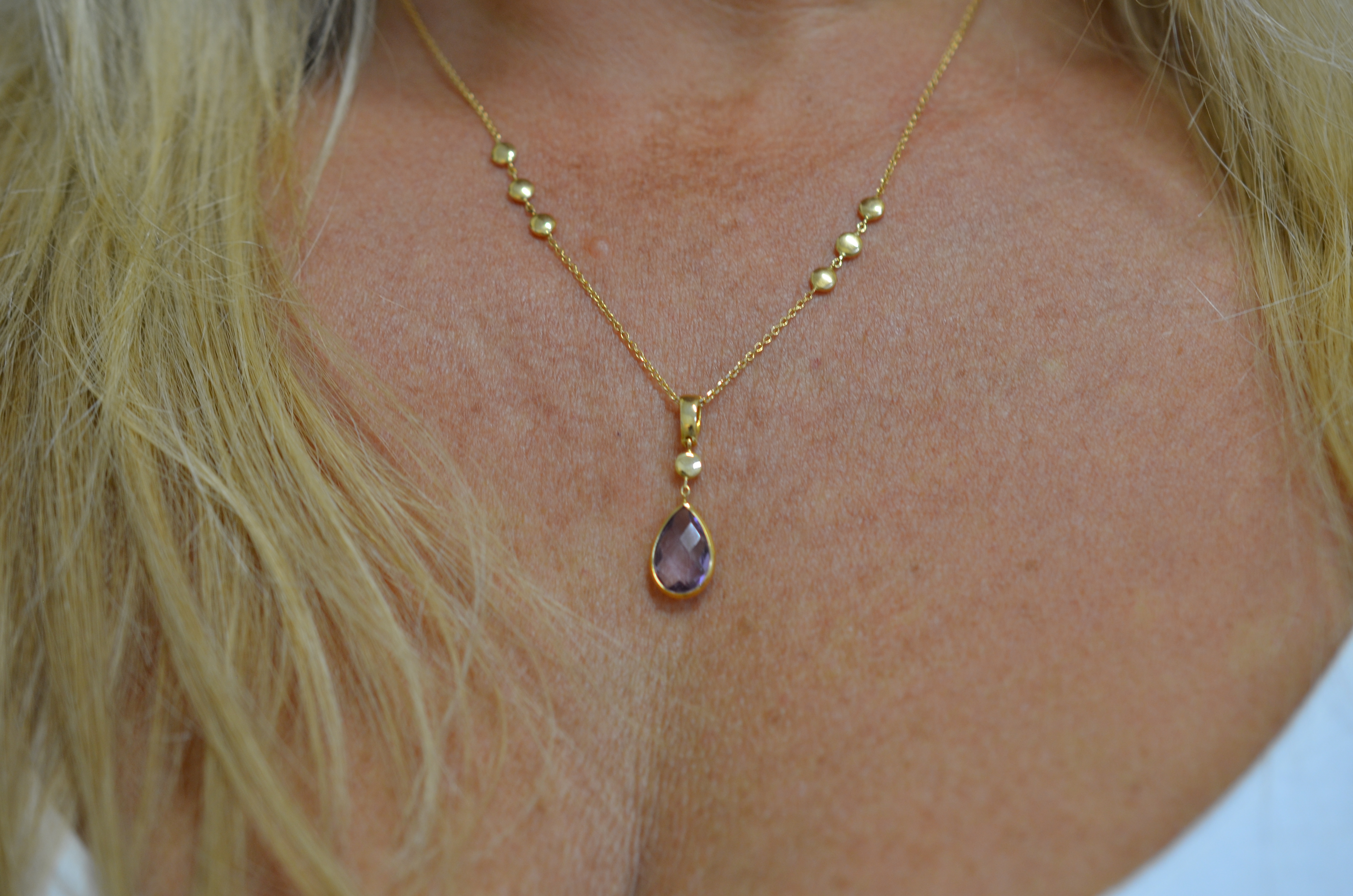 18k Necklace with amethyst - 4