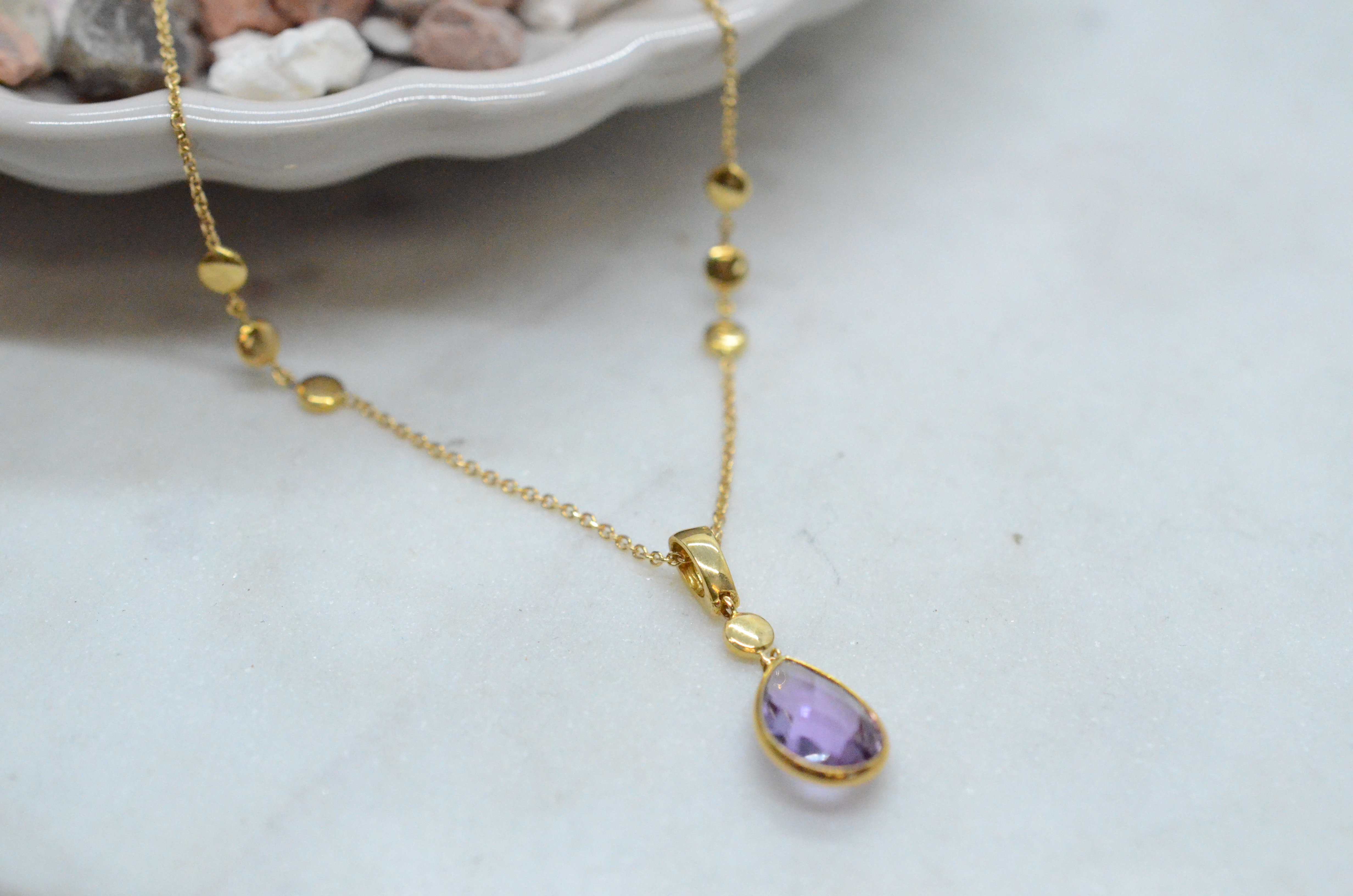 18k Necklace with amethyst - 3