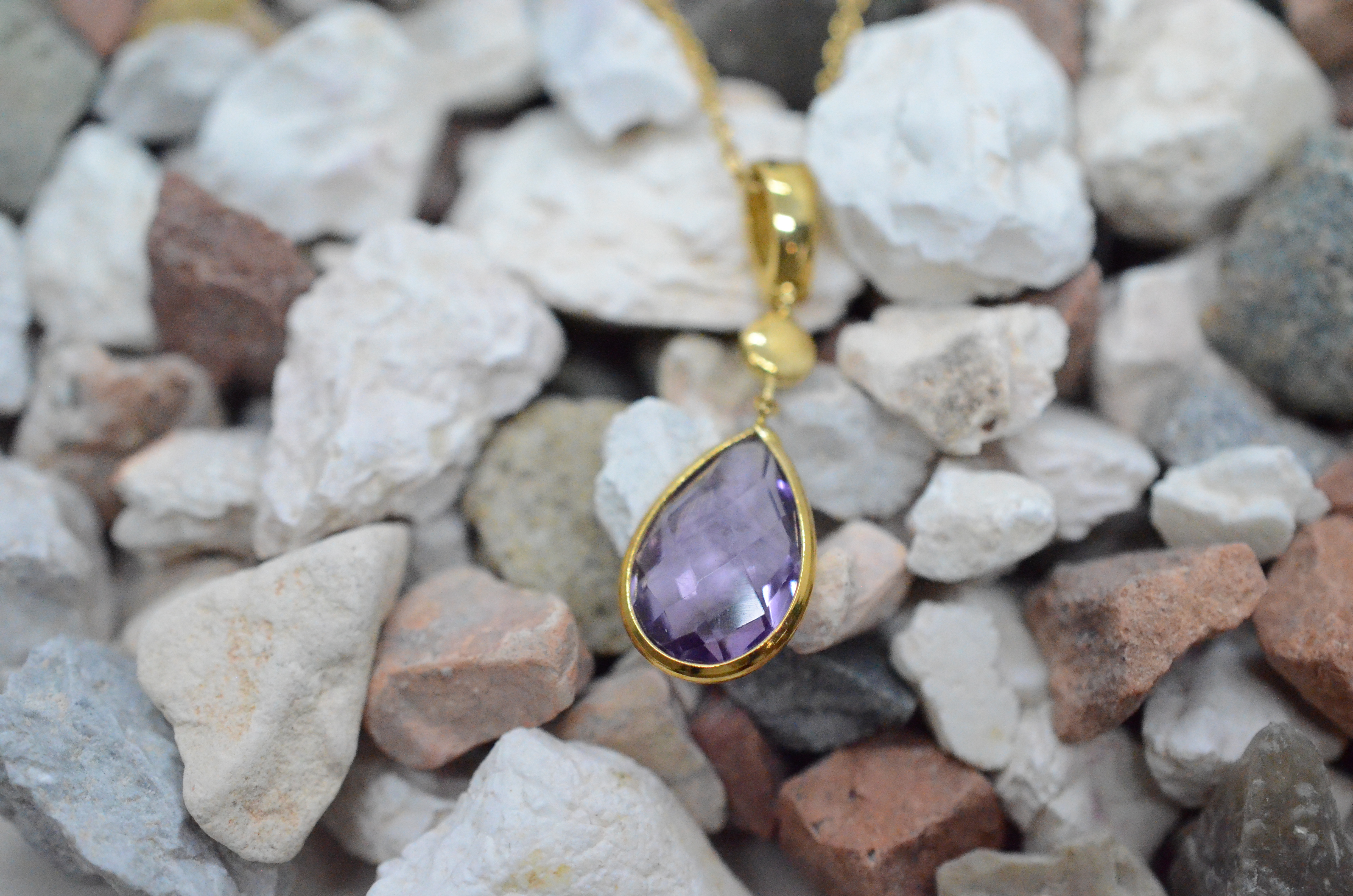 18k Necklace with amethyst - 2