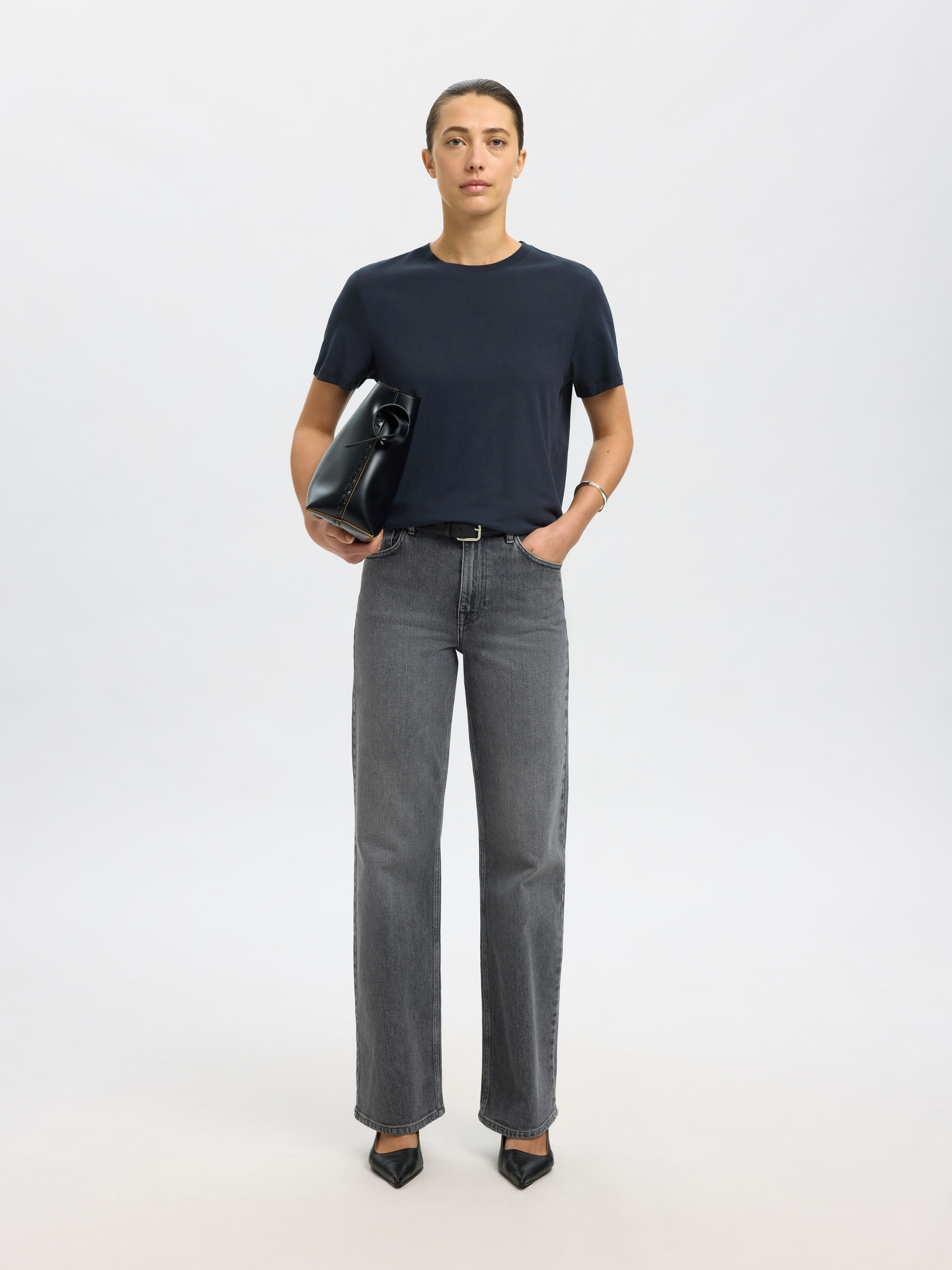 SLFMYESSENTIAL SS O-NECK TEE NOOS Dark Sapphire - 3