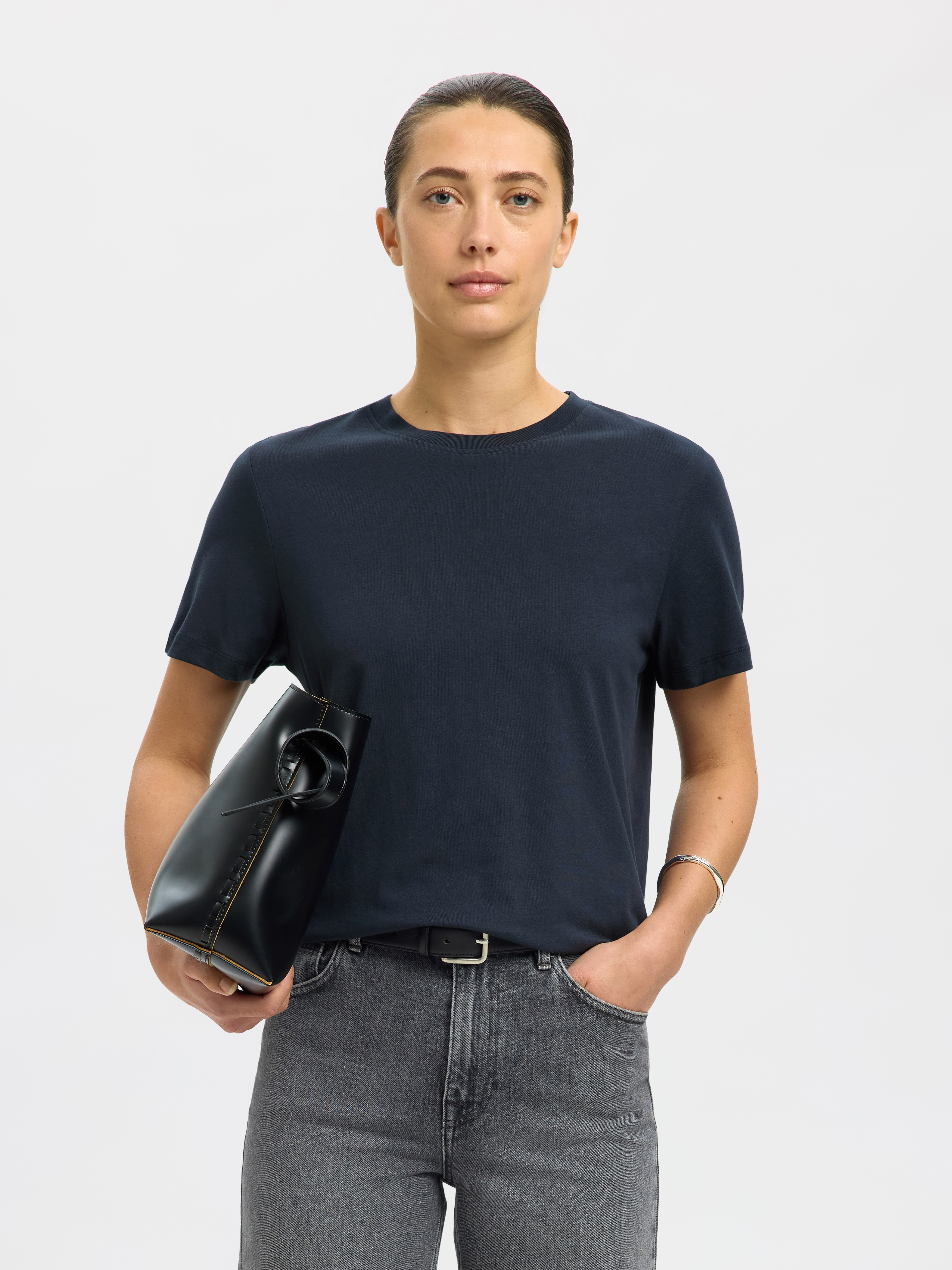 SLFMYESSENTIAL SS O-NECK TEE NOOS Dark Sapphire - 2