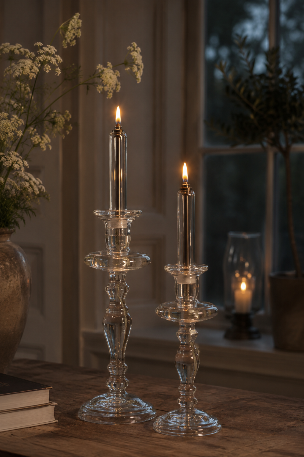 Oljelampa - Ljusstake - Glas - Klar - 38 cm - 4