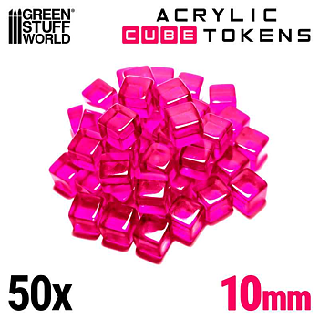 Green Stuff World: Gaming Tokens - Pink Cubes 10mm