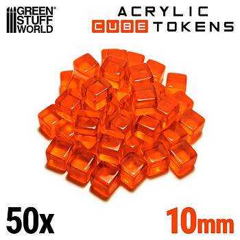 Green Stuff World: Gaming Tokens - Orange Cubes 10mm
