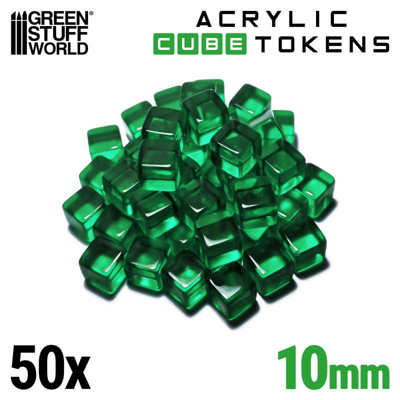 Green Stuff World: Gaming Tokens - Green Cubes 10mm