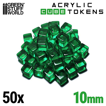 Green Stuff World: Gaming Tokens - Green Cubes 10mm