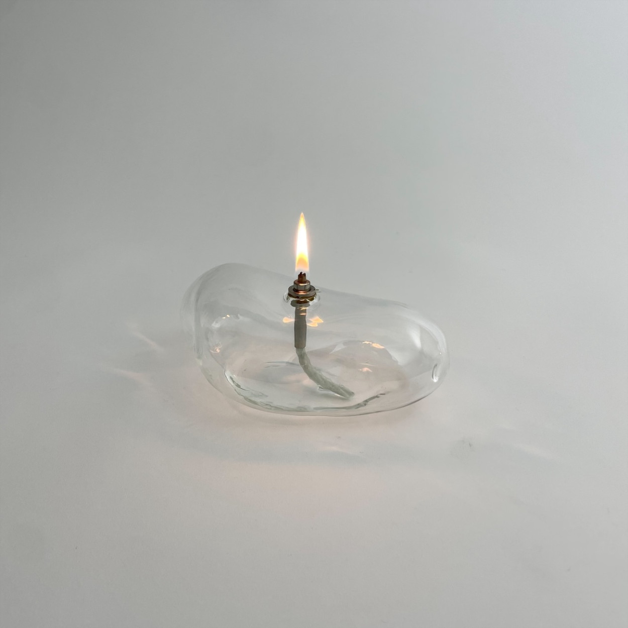 Oljelampa - Ljusstake - Glas - Klar - Sten - 17x6,5 cm  - 5