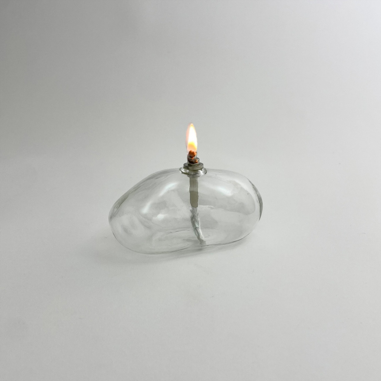 Oljelampa - Ljusstake - Glas - Klar - Sten - 12x6 cm  - 6