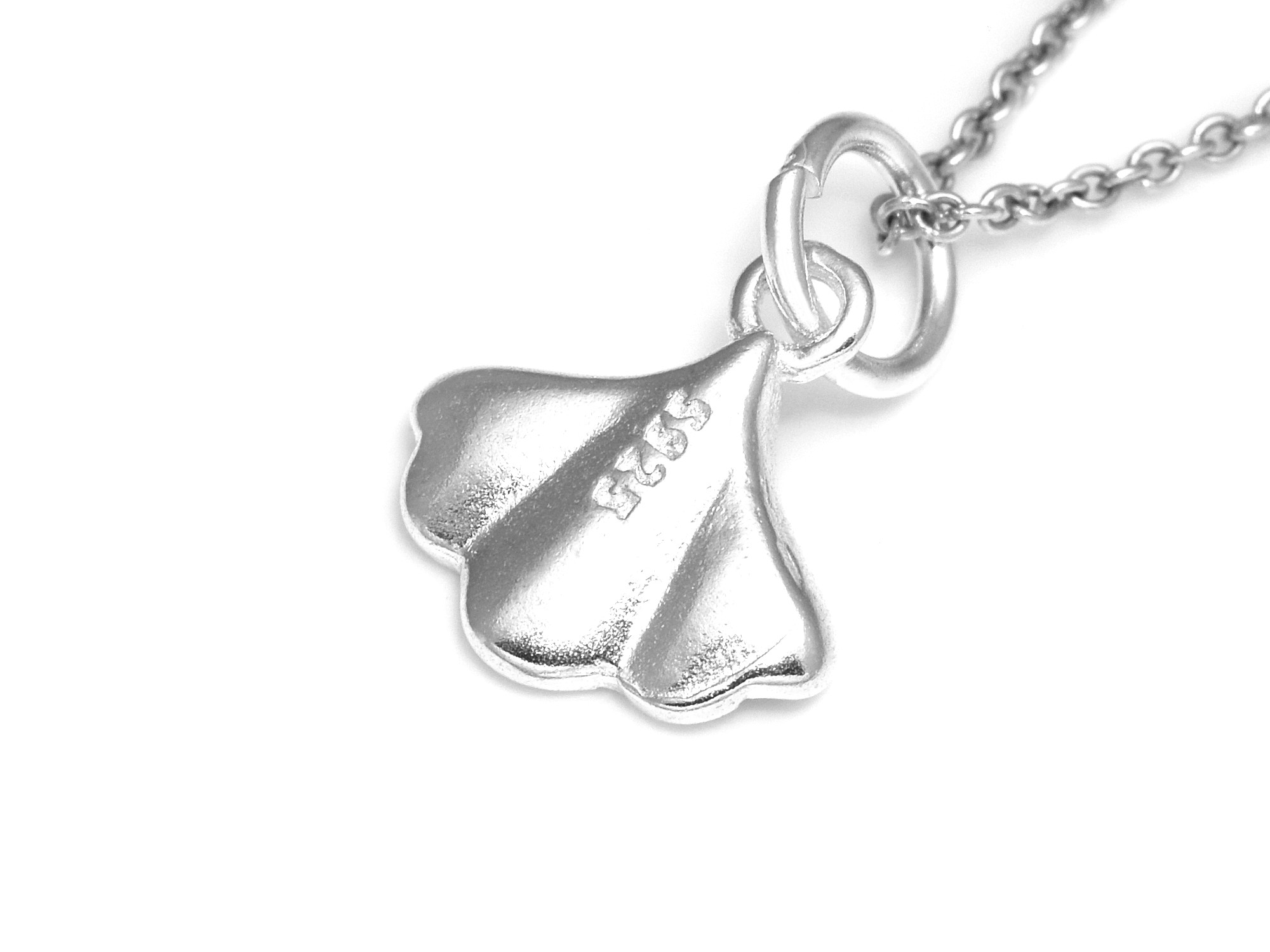 Ginkgo Biloba Halsband i Äkta 925 Silver, Blad Hänge, Natur Smycke - 3