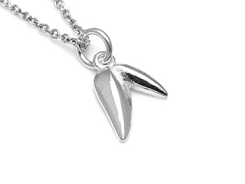 Litet Löv Halsband i Äkta 925 Silver, Blad Hänge, Natur Smycke