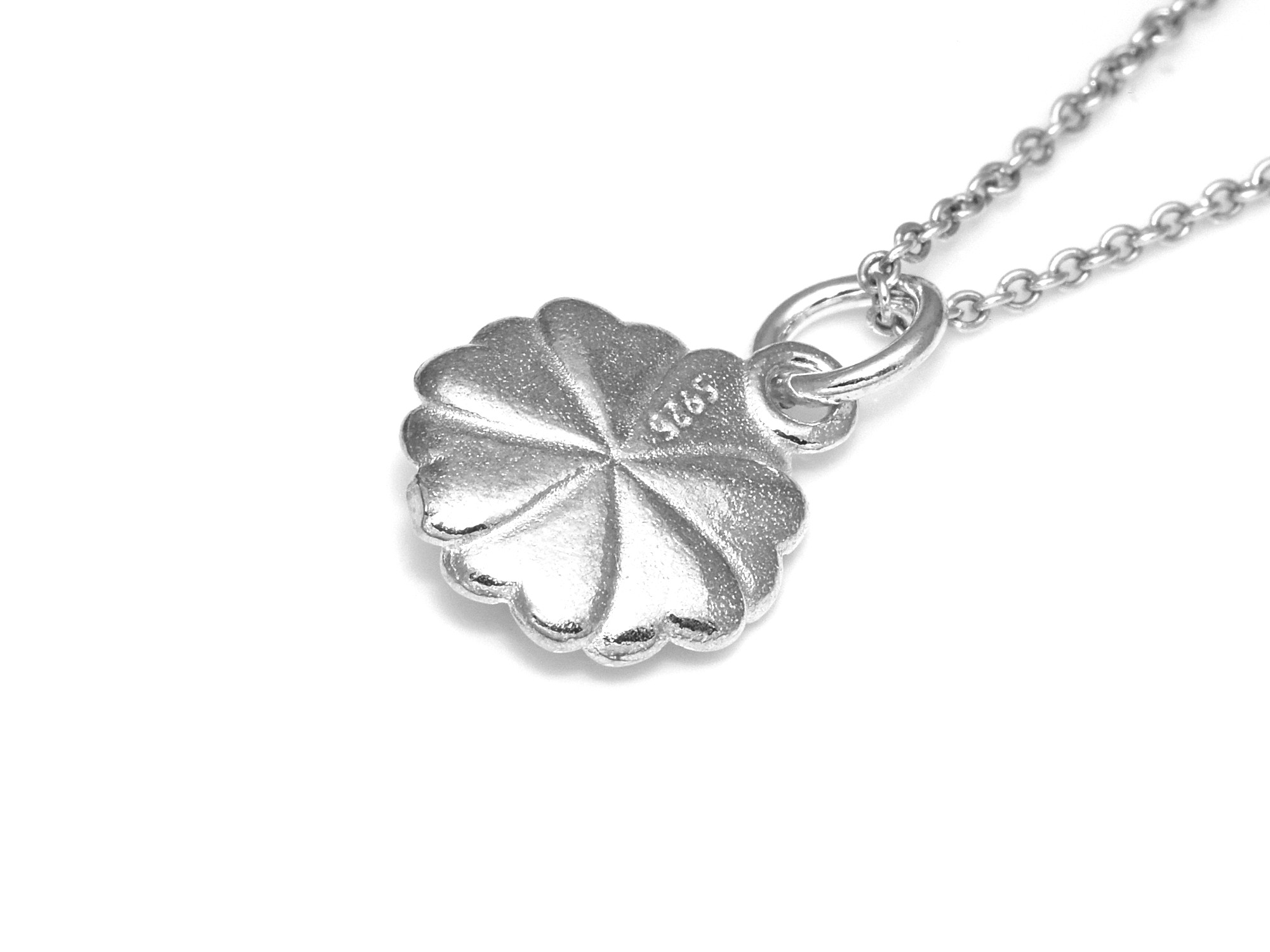 Blomma Halsband i Äkta 925 Silver, Blomster Hänge, Blom Smycke - 3