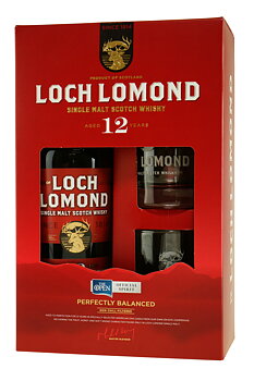 Loch Lomond 12 Years Old Gift Box med 2 whiskyglas