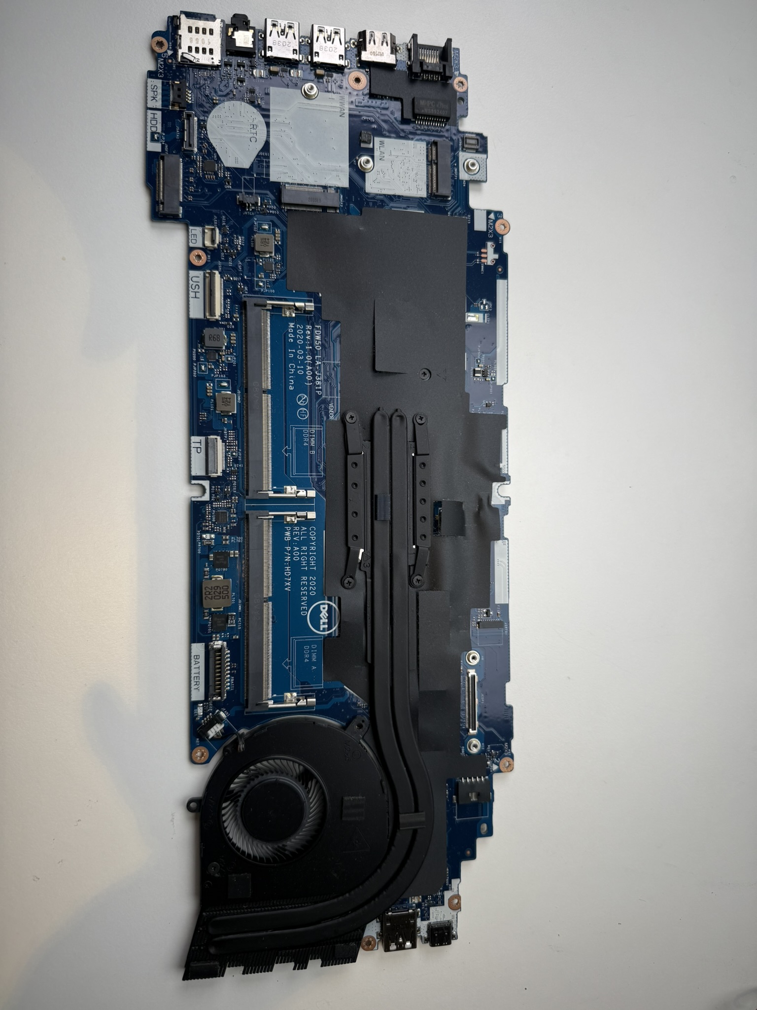 Original Dell Moderkort CN-0HT7GC Dell Latitude 5510 Core i5-10210U LA-J381P