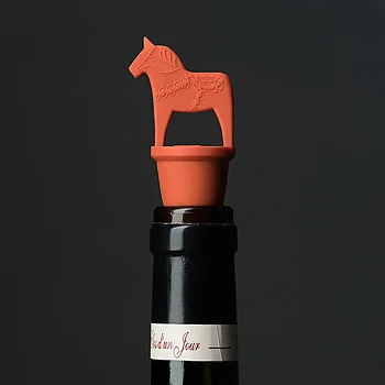 Bottle stopper - Dalarna Horse, red