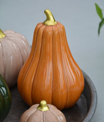 Pumpa ockra XL hög 17,5 cm keramik