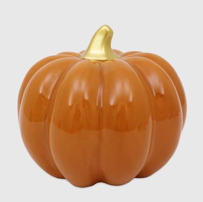Pumpa ockra XL rund 14 cm keramik