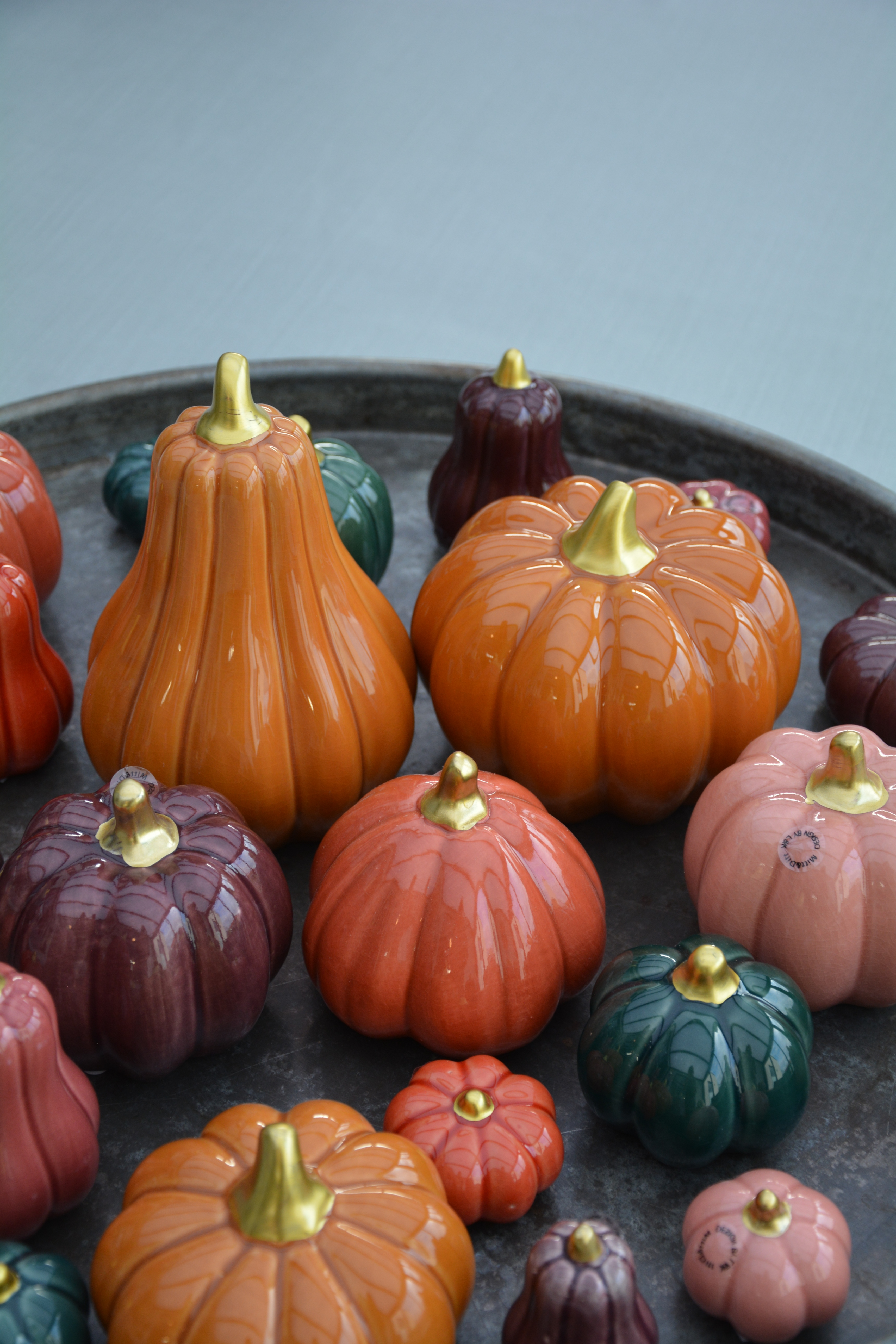 Pumpa ockra XL rund 14 cm keramik