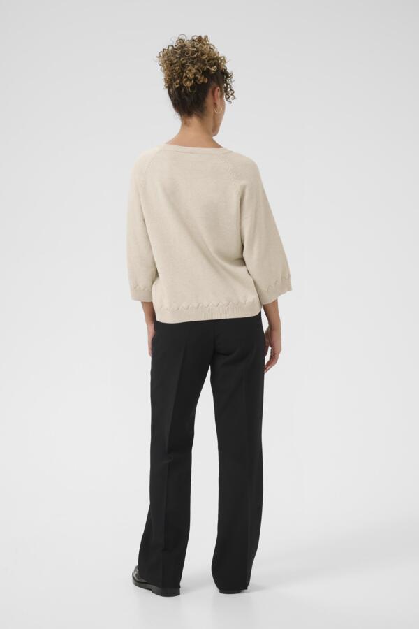 CRDELA 3/4 SLEEVE PULLOVER - OAT MELANGE - CREAM - 4