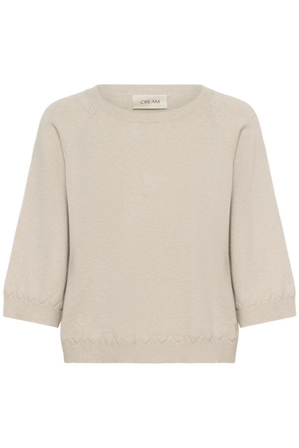 CRDELA 3/4 SLEEVE PULLOVER - OAT MELANGE - CREAM - 2