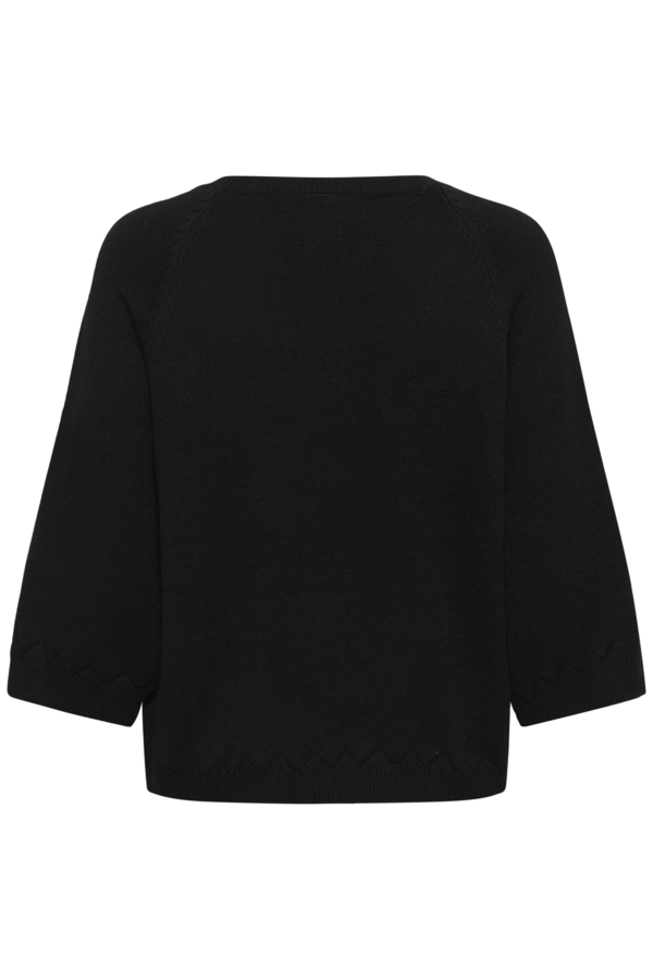 CRDELA 3/4 SLEEVE PULLOVER - BLACK - CREAM - 4