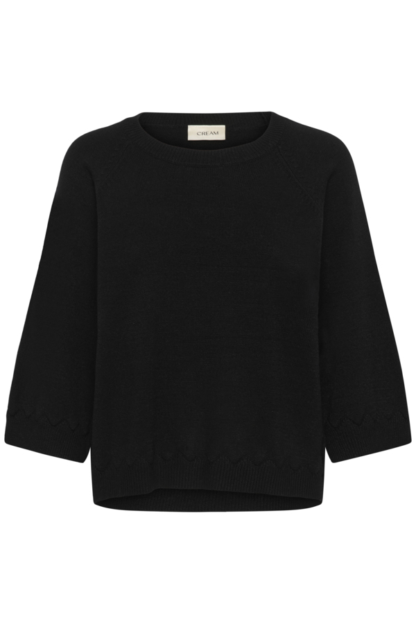 CRDELA 3/4 SLEEVE PULLOVER - BLACK - CREAM - 3