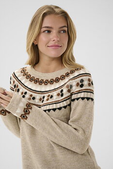 CRCHERRIE PULLOVER - COBBLESTONE - CREAM