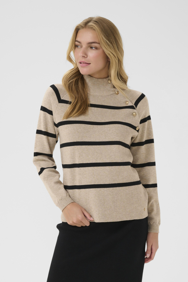 CRDELA BUTTON PULLOVER - COBBELSTONE MELA - CREAM