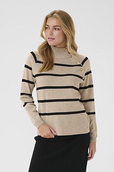CRDELA BUTTON PULLOVER - COBBELSTONE MELA - CREAM