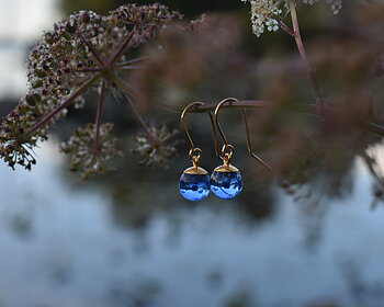 UDDEN SKY - light blue earrings hook gold plated