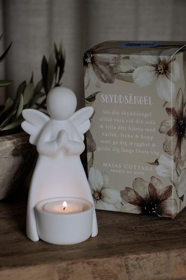 Skyddsängel för värmeljus inkl Gåvobox - Majas Cottage