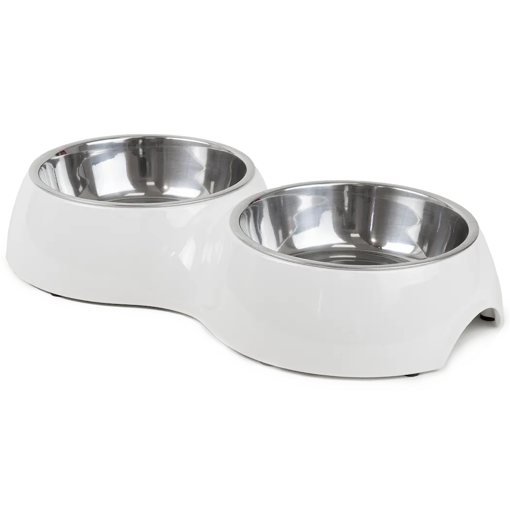 Selected by ZOO Double Food Bowl Solid, M, 350ml, 33x17,5x6cm - Various colors - 2
