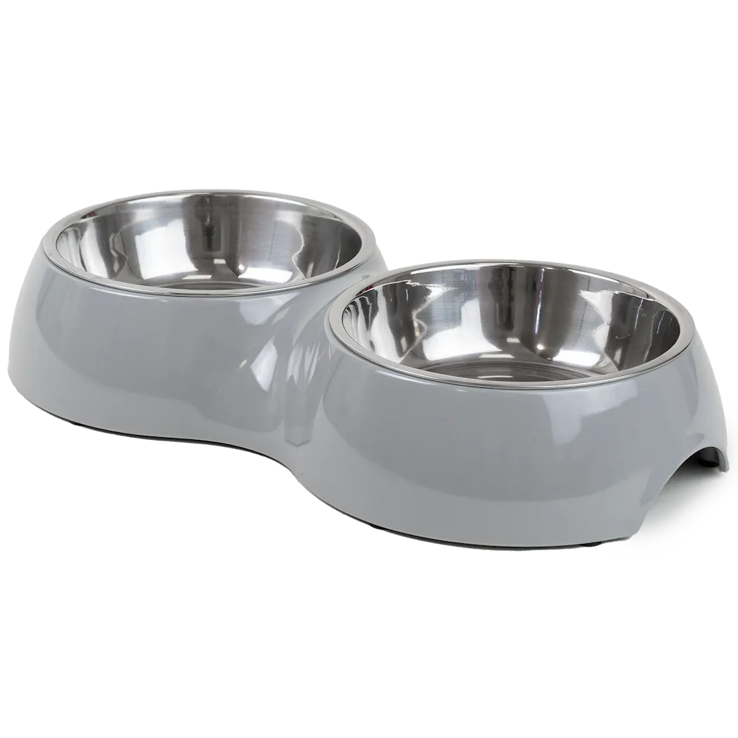 Selected by ZOO Double Food Bowl Solid, M, 350ml, 33x17,5x6cm - Various colors