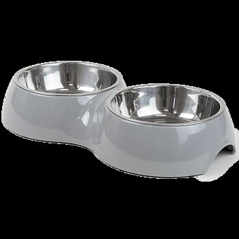 Selected by ZOO Double Food Bowl Solid, M, 350ml, 33x17,5x6cm - Various colors