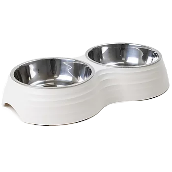 Selected by ZOO Double Food Bowl Ripple, M, 350ml, 32x17,5x6,5cm - Various colors