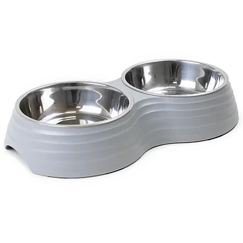 Selected by ZOO Double Food Bowl Ripple, M, 350ml, 32x17,5x6,5cm - Various colors