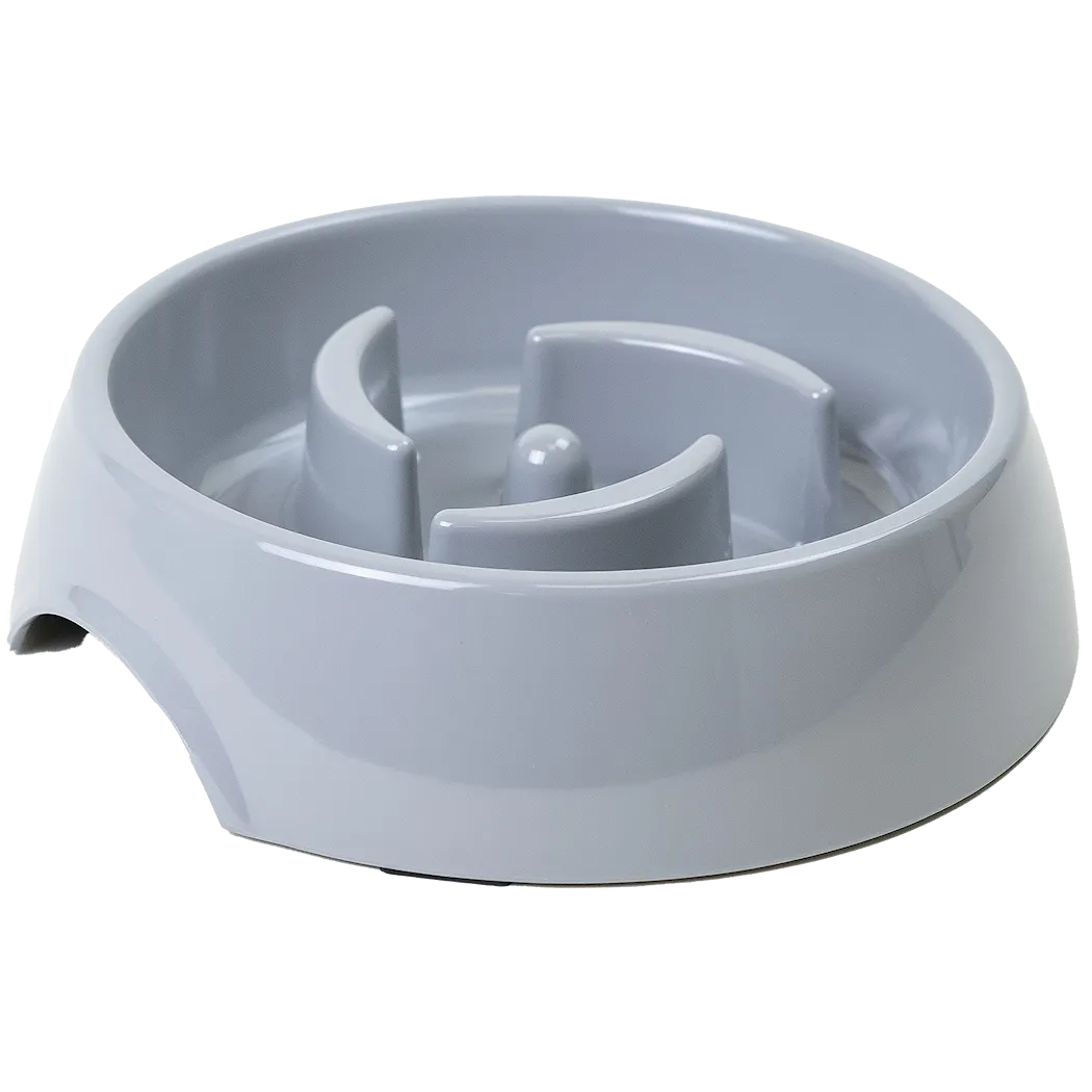 Selected by ZOO Food bowl Slow feed, L, 600ml, 20x5cm, Gray