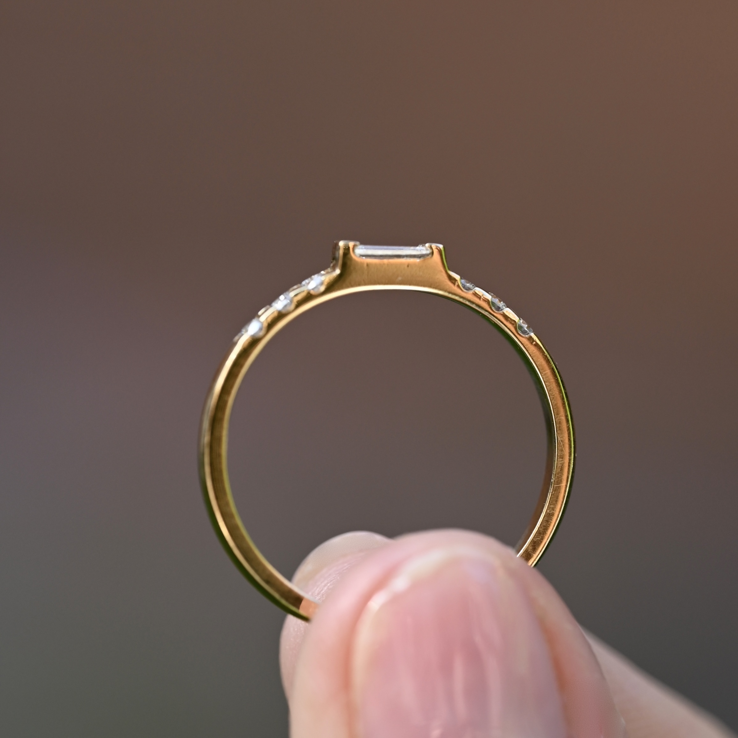 Ring Michelle handgjord diamanter guld 18 karat