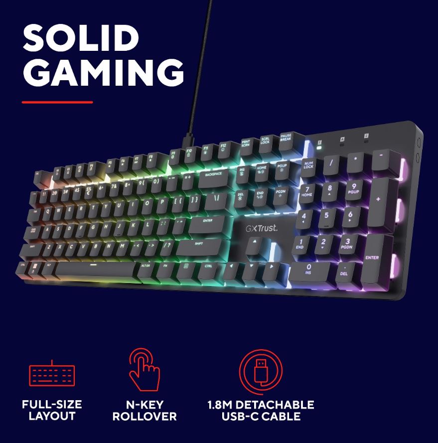 Trust GXT 871 Zora Mekanisk Gamingtangentbord - 2
