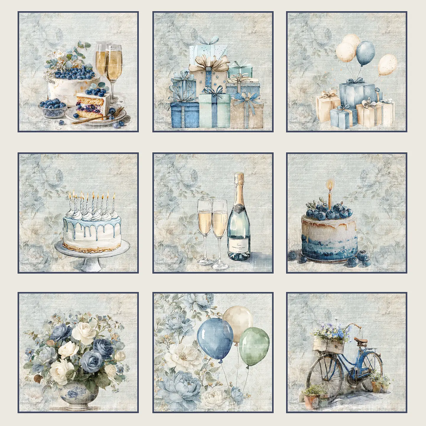  Reprint Hip hip Hooray collection 8"x8" - 10