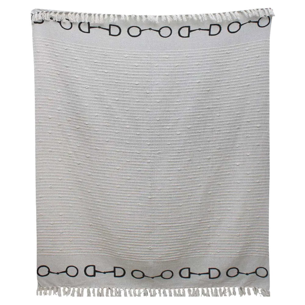 Cotton Throw AWST Intl Snaffle Bit Grey - 3